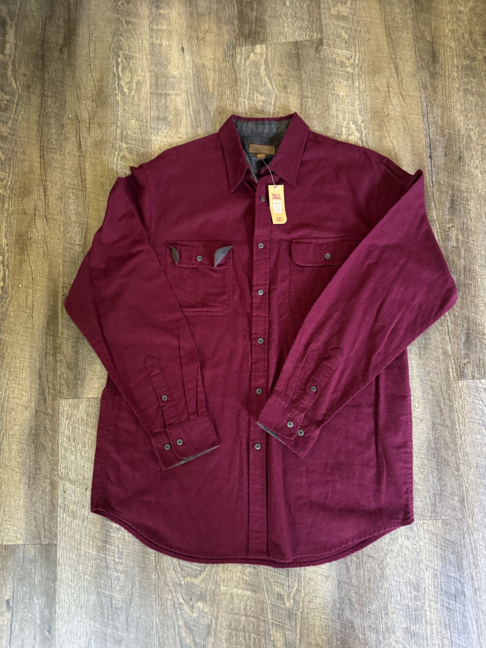 L.L. Bean Men's Deep Wine Button-Up Shirt
